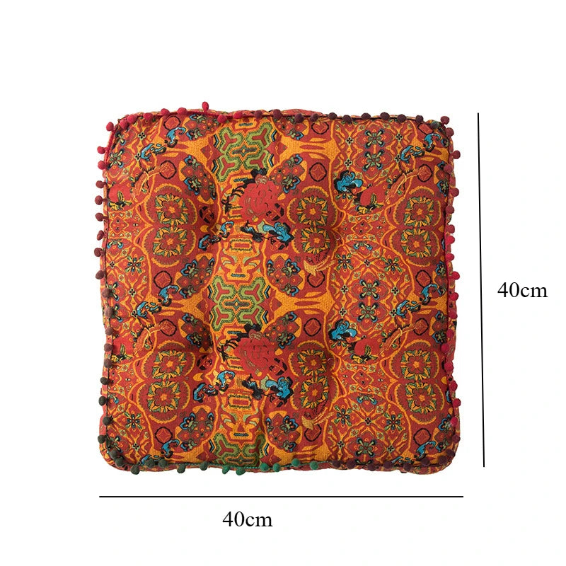 Bohemian Style Thickened Cotton Linen Cushion for Ground Lazy People with Moroccan Window Tatami Mat Pillow Puff Cushion That