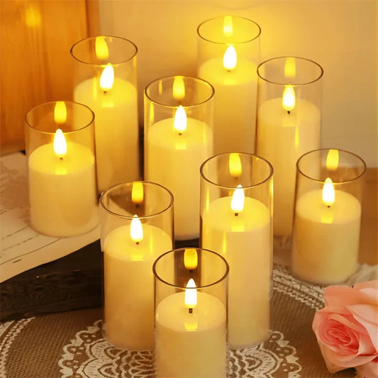 Flameless Electric Candles Light Acrylic Battery Flickering Fake Tealight Candle Halloween Wedding Christmas Decoration 2025 NEW