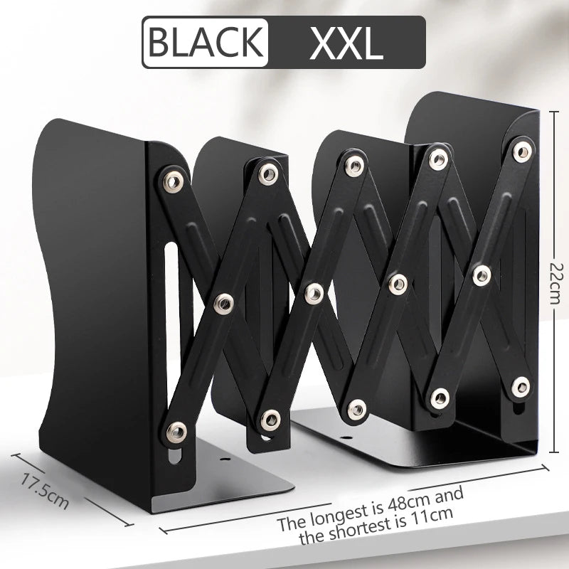 Retractable Bookends For Shelves Book Support Stand Set Adjustable Bookshelf With Pen Holder Desk Organizer Office Accessories
