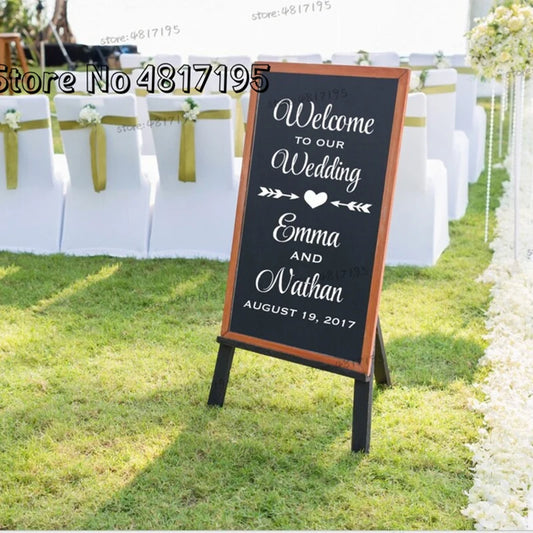 Welcome To Our Wedding Decal Custom Name And Date Wall Stickers Mirror Wedding Welcome Sign Personalized Wedding Party Stickers