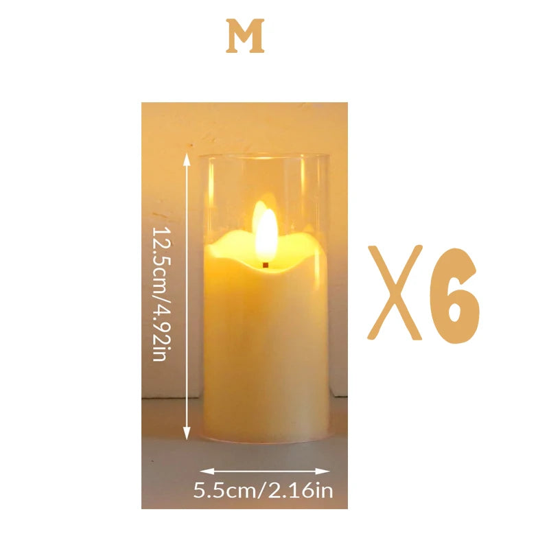 Flameless Electric Candles Light Acrylic Battery Flickering Fake Tealight Candle Halloween Wedding Christmas Decoration 2025 NEW