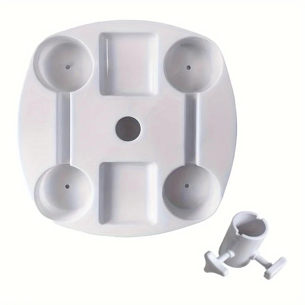 CYBeach Umbrella Umbrella Tray, with 4 Cup Holders and 4 Snack Grids, Suitable for Beaches, Terraces, Gardens and Swimming Pools