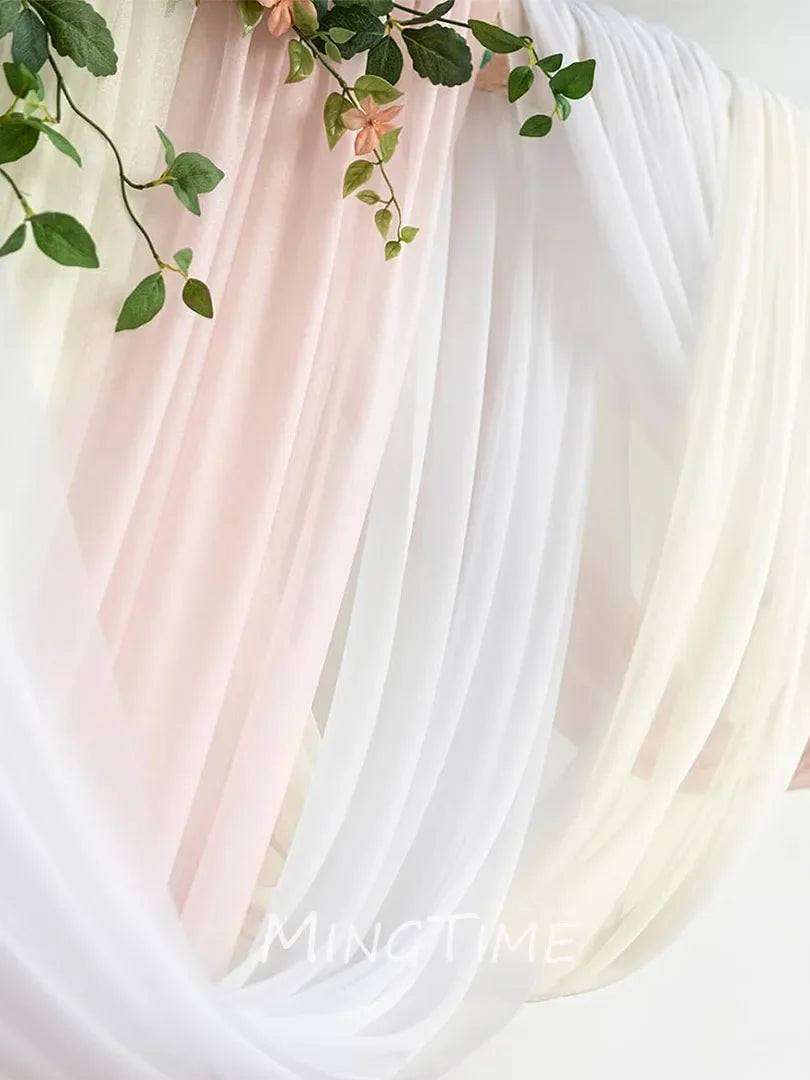 6/10 Meters Elegant Wedding Sheer Arch Drapes Polyester Fabric Draping Curtain Drapery Party Essentials Hanging Decoration