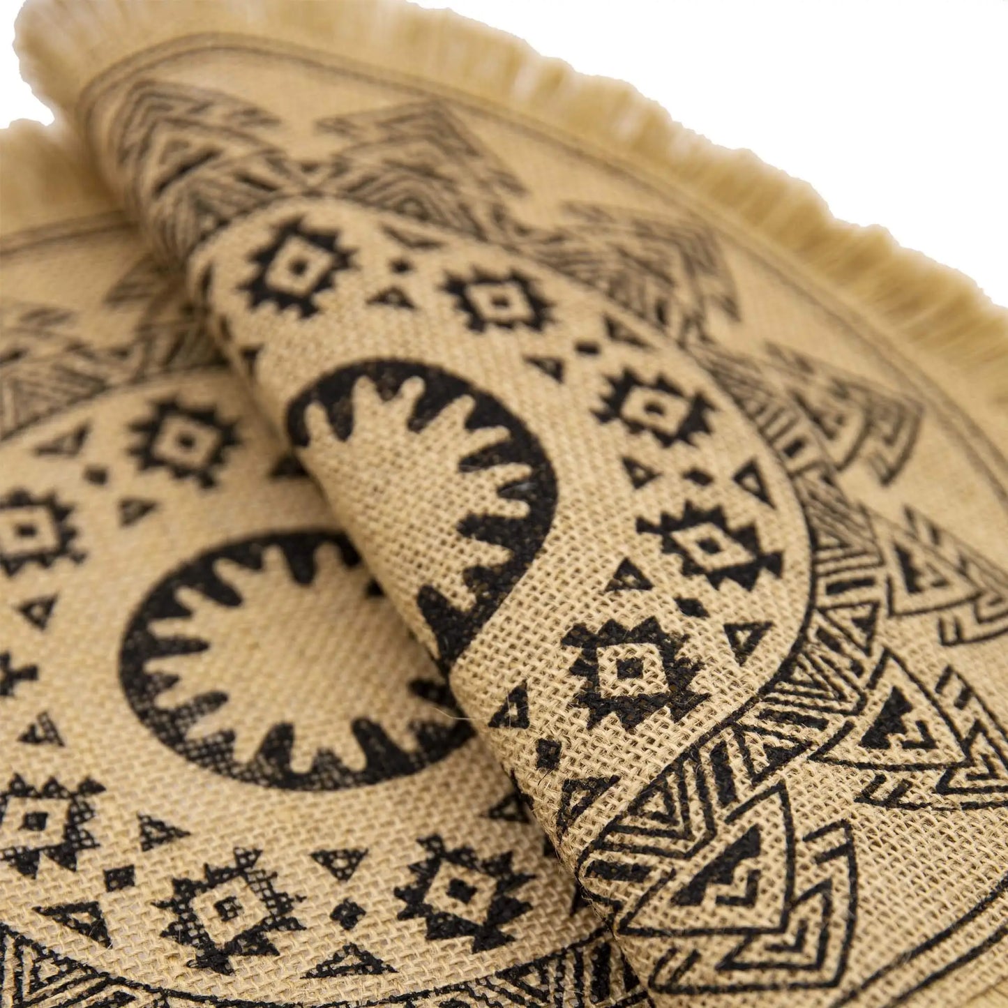 Boho Round Placemats Set of 4, Dining, Brown, Modern Dinner, Braided Beige Table and Fall, Circle Runner, Kitchen Plate Mats