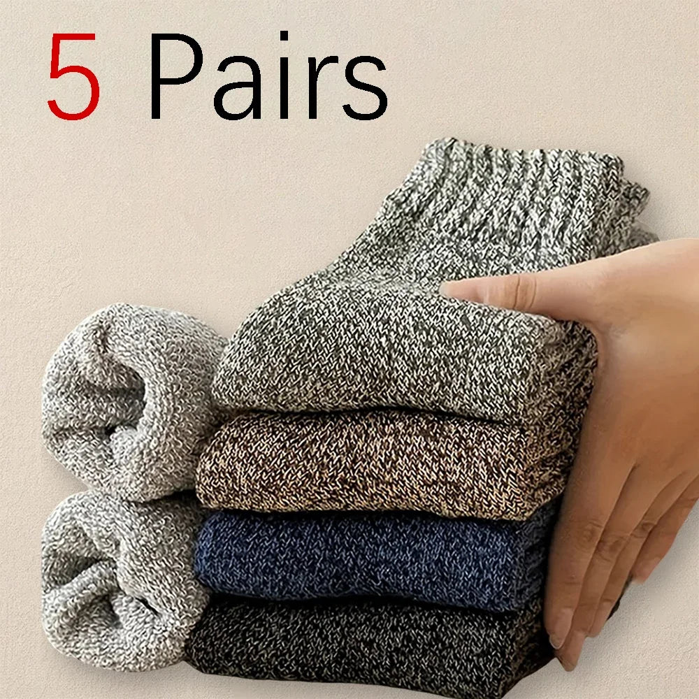 3/5/15 Pairs Men Solid Color Socks  Fashionable Simple Versatile Winter Socks Are Soft Comfortable Lightweight Casual In Length