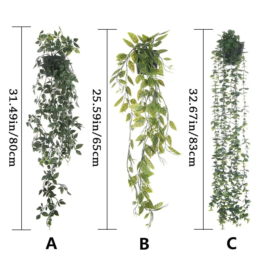 Artificial Hanging Plants with Pot Fake Plants Hanging Vines Shelf Plants Decor Potted Plants for Home Indoor Outdoor Decoration