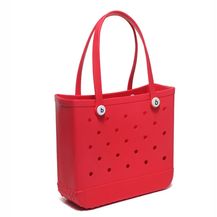 Beach bag with holes, hand-held, waterproof travel bag that can be washed, suitable for sports, beach, and swimming pool use.