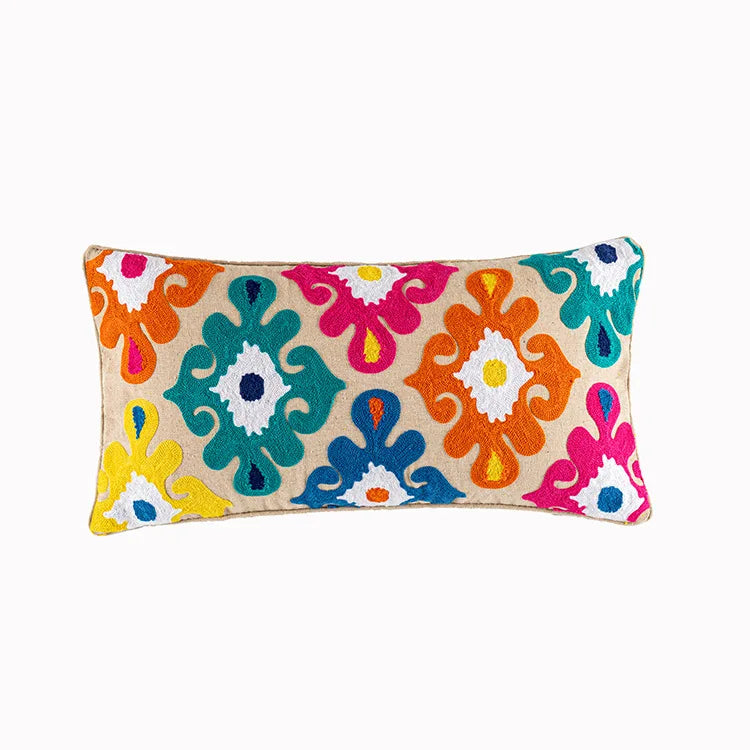 Moroccan Pillowcase Living Room Sofa Decor Handmade Pillow Cover Indian Exotic Ethnic Style Boho Embroidery Cushion Pillow Cover