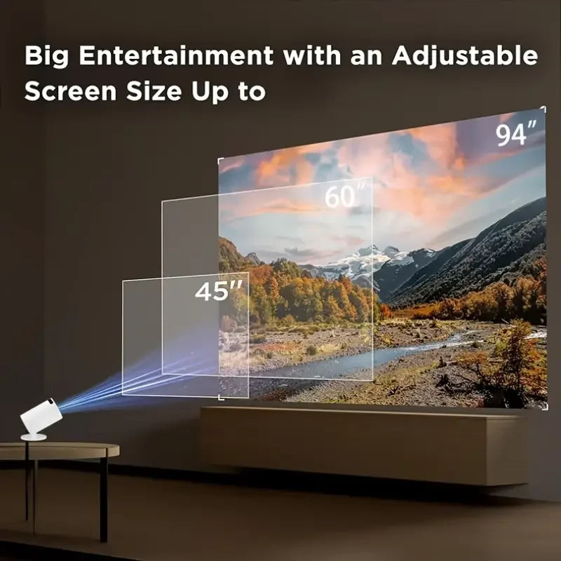 Smart HighDefinition Projector, Compact And Portable, Compatible with A Variety Of Devices, Suitable for Home Theater/Office Use