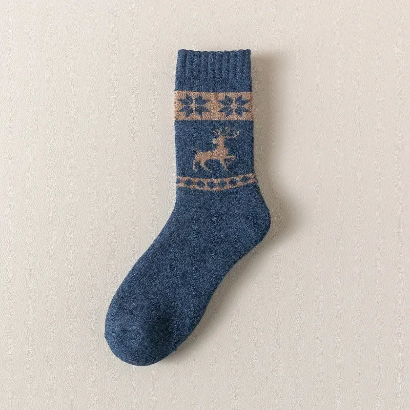Men's Merino Wool Socks Hiking Socks Thick Winter Wool Warm Socks Breathable Elk Crew Thermal Socks Against Cold