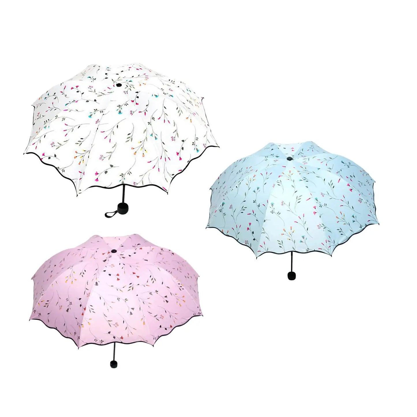 Folding Umbrella Portable Sunny and Rainy Rainproof Practical Sun Umbrella for Purse for Shopping Summer Travel Hiking Walking