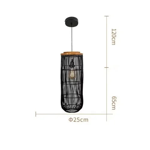 Japanese Rattan pendant light vintage laterns Wabi-sabi Lights Living Room dining lights hanging Homestay kitchen island light