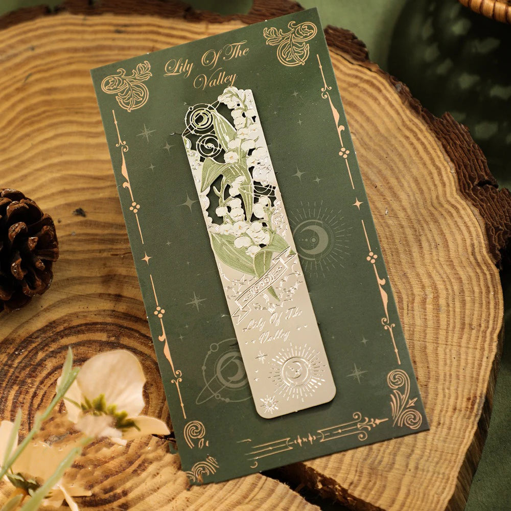 Aesthetic Book Page Clip Floral Painting Metal Bookmark Hollow Metal Book Accessories Student Reading Mark Stationery Gifts