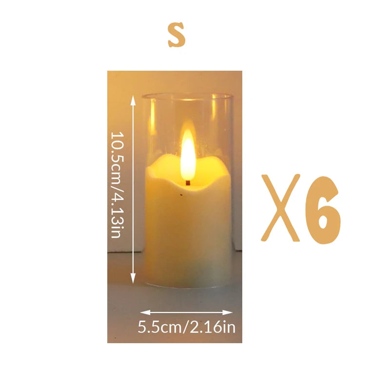 Flameless Electric Candles Light Acrylic Battery Flickering Fake Tealight Candle Halloween Wedding Christmas Decoration 2025 NEW