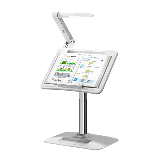 Oatsbasf Book Reading Desk with LED Night Light Angle Adjustable Laptop Stand with Lamp Notebook Holder Computer Accessories