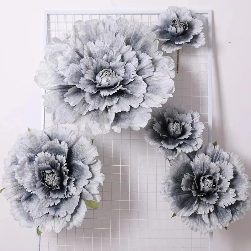 Multiple Sizes Wedding Flower Large Silk Artificial Flower Peony Head Giant Flowers For Diy Flower Background Wall Decoration
