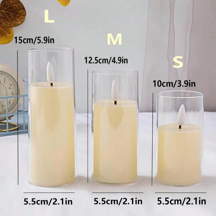 Flameless Electric Candles Light Acrylic Battery Flickering Fake Tealight Candle Halloween Wedding Christmas Decoration 2025 NEW