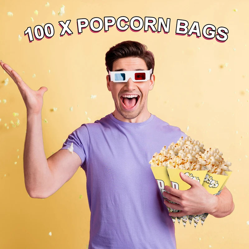 100X Popcorn Bags Paper Bags Almonds Popcorn