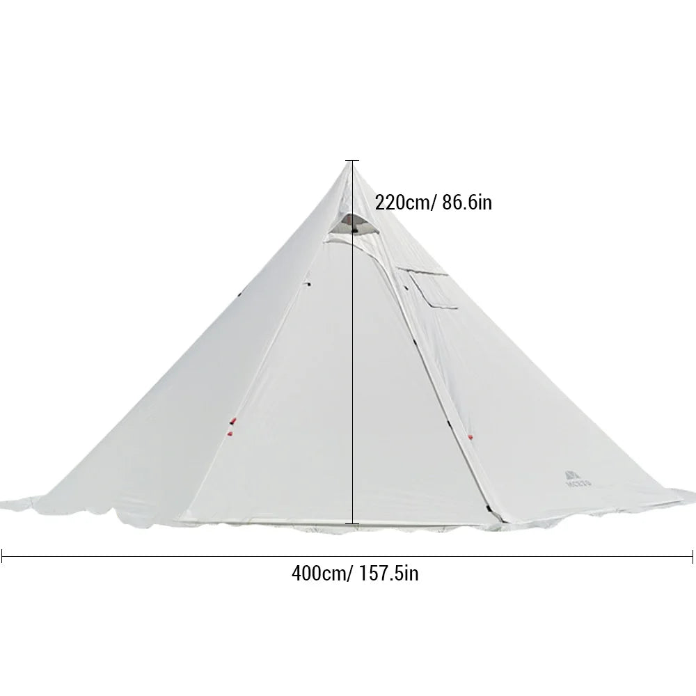 4-6 People Tipi Hot Tent with Stove Jack Camping Pyramid Teepee Tent for Camping Backpacking Hiking Teepee Tent with Stove Hole