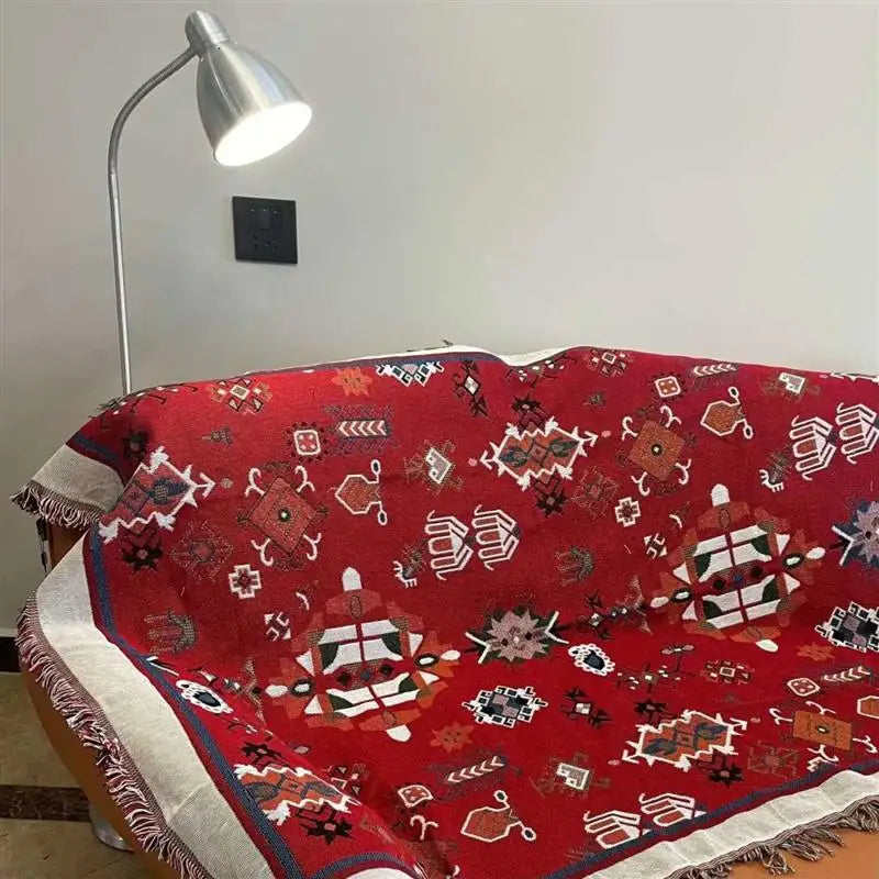 Camping Picnic Blanket Tribal Blankets Indian Outdoor Rugs Boho Decorative Bed Blankets Plaid Sofa Mats Travel Rug Tassels Linen