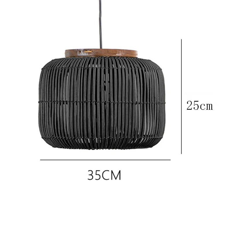 Japanese Rattan pendant light vintage laterns Wabi-sabi Lights Living Room dining lights hanging Homestay kitchen island light