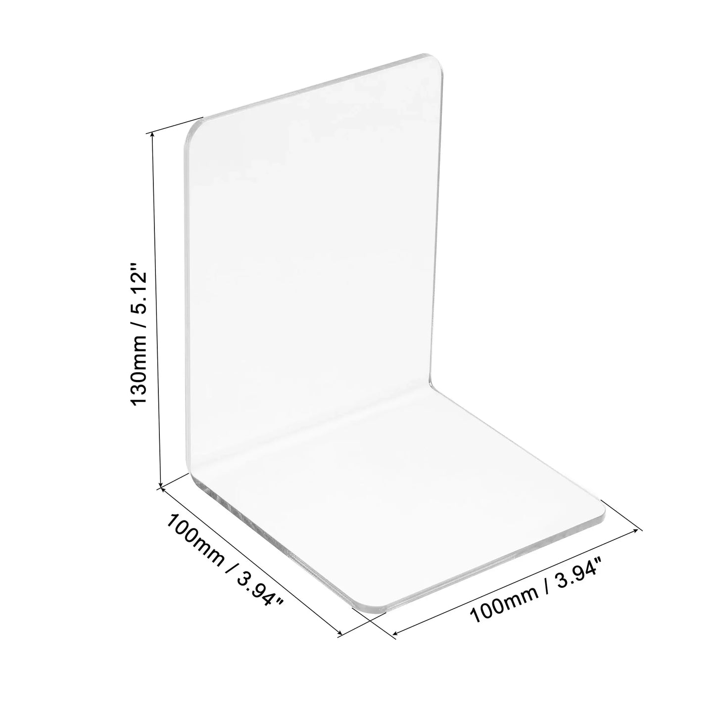 2Pcs Clear Acrylic Bookends L-shaped Desk Organizer Desktop Book Holder School Stationery Office Accessories