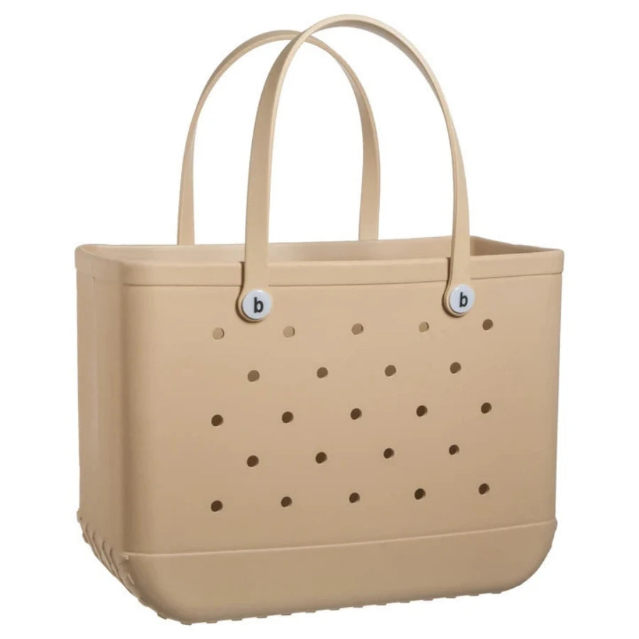 Beach bag with holes, hand-held, waterproof travel bag that can be washed, suitable for sports, beach, and swimming pool use.