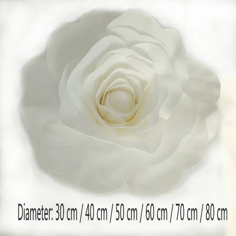 Large Foam Fake Flowers Artificial Roses Set of European Style Wedding Flower Wall Wedding Window Background Layout