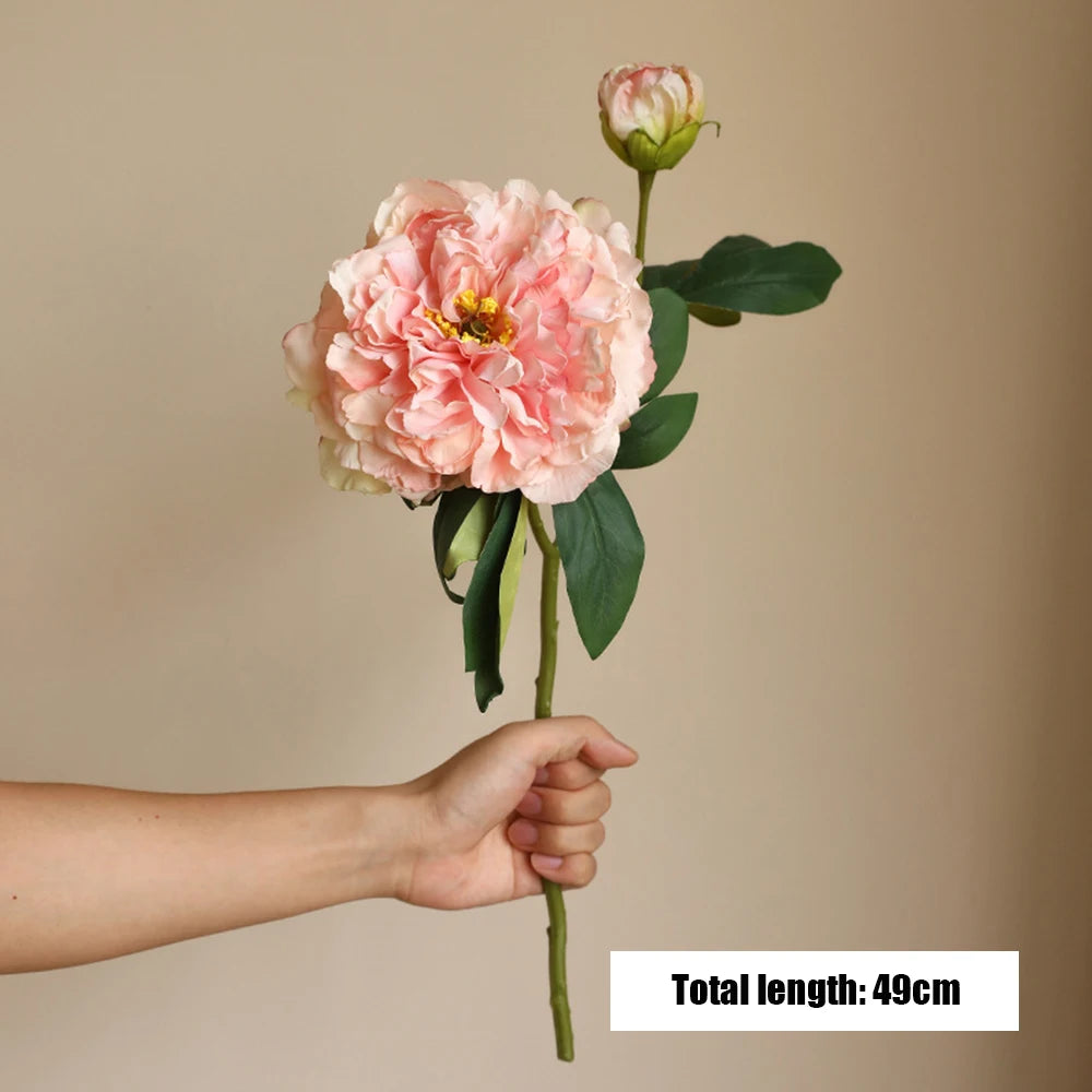 Large Silk Peony Artificial Flowers High Quality Simulation Peony European Style Fake Flowers Bouquet For Wedding Home Decor 1PC