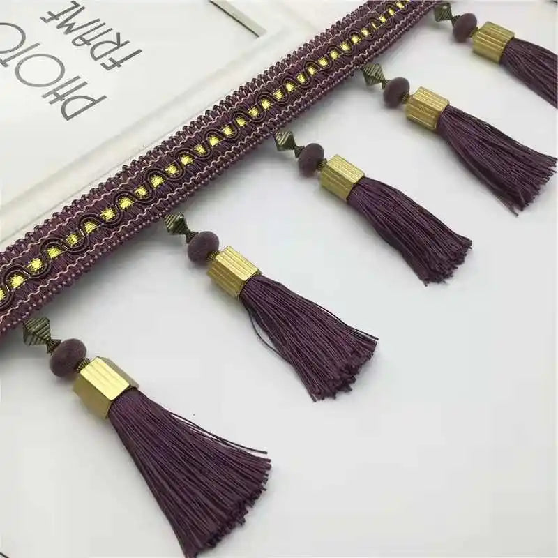 3M Tassel Beaded Fringe Edging Curtain Accessories Trim Lace Boho Upholstery DIY Party Hanging Ring Cords Crafts Sewing Decor