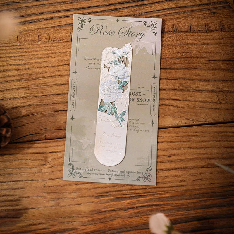 Aesthetic Book Page Clip Floral Painting Metal Bookmark Hollow Metal Book Accessories Student Reading Mark Stationery Gifts