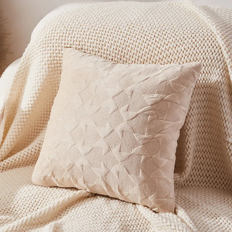 Twist KnittingPlush Pillow Case Vintage Knitted Cushion Cover Simple Cushion Plush Pillowcase Headboard Back