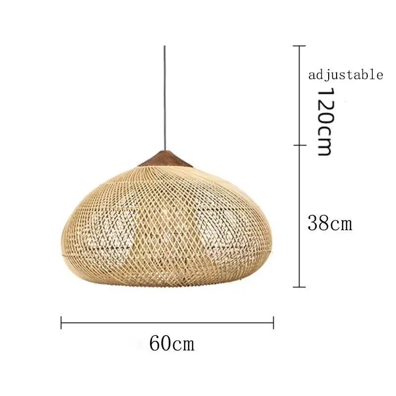 Japanese Rattan pendant light vintage laterns Wabi-sabi Lights Living Room dining lights hanging Homestay kitchen island light
