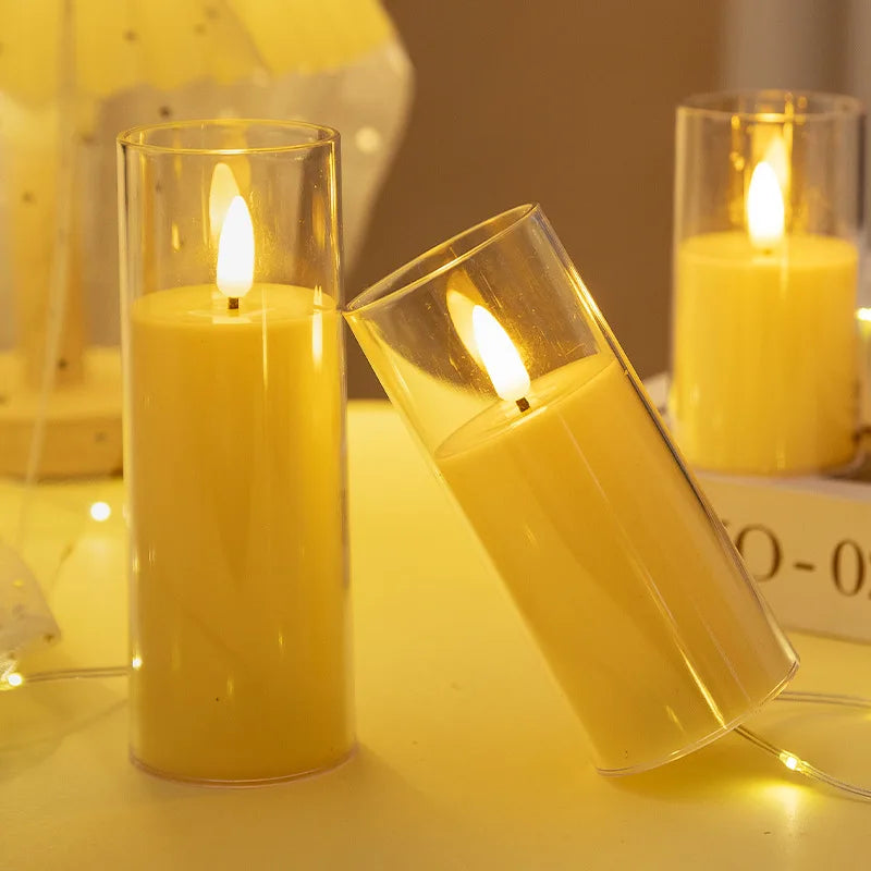 Flameless Electric Candles Light Acrylic Battery Flickering Fake Tealight Candle Halloween Wedding Christmas Decoration 2025 NEW