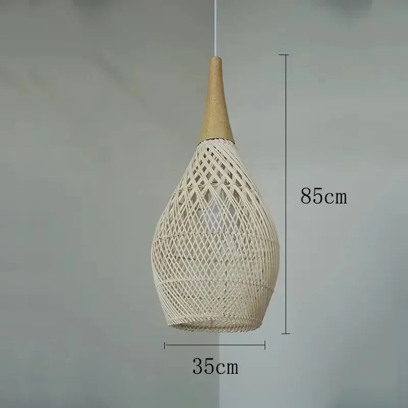 Japanese Rattan pendant light vintage laterns Wabi-sabi Lights Living Room dining lights hanging Homestay kitchen island light