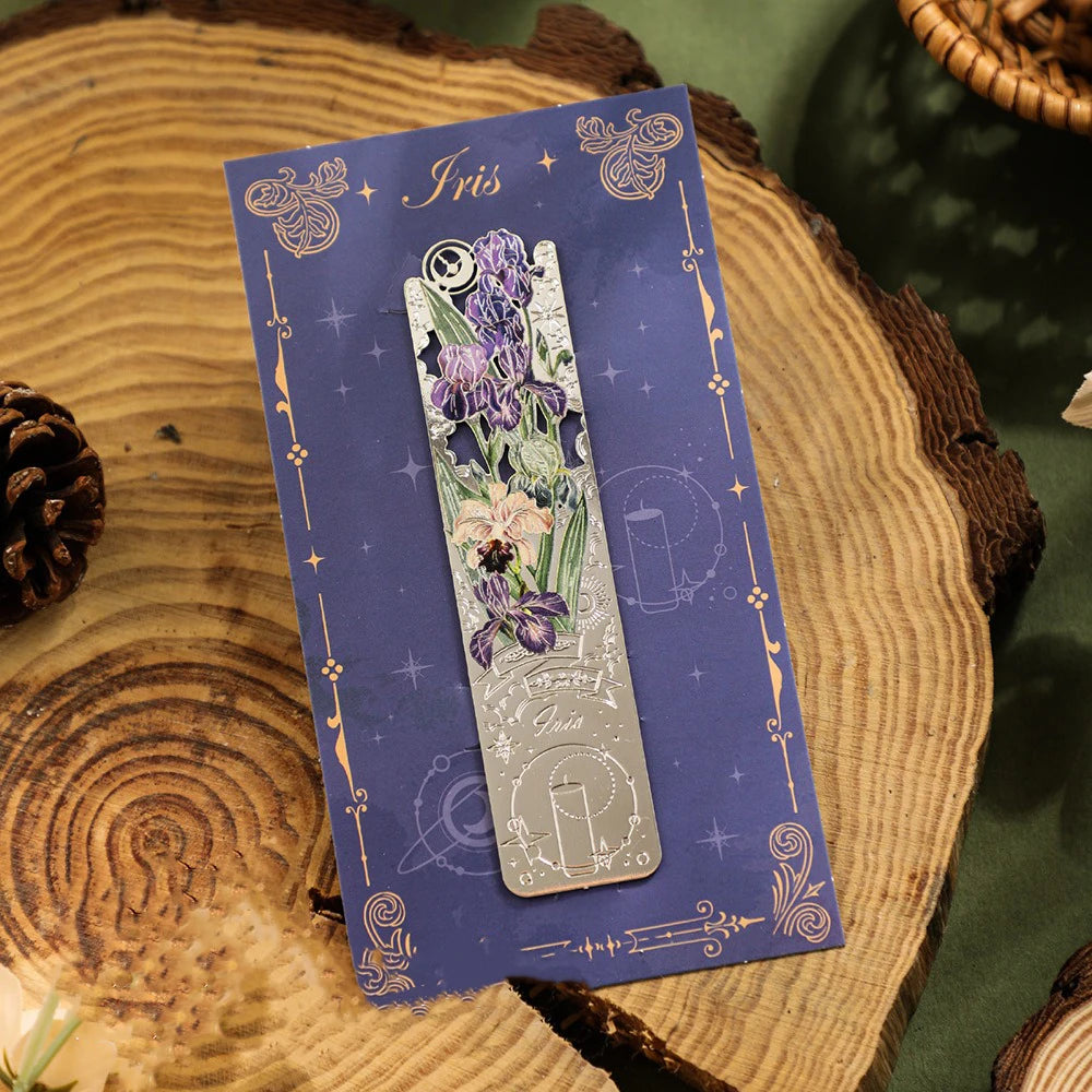 Aesthetic Book Page Clip Floral Painting Metal Bookmark Hollow Metal Book Accessories Student Reading Mark Stationery Gifts