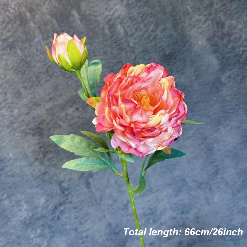 Large Silk Peony Artificial Flowers High Quality Simulation Peony European Style Fake Flowers Bouquet For Wedding Home Decor 1PC