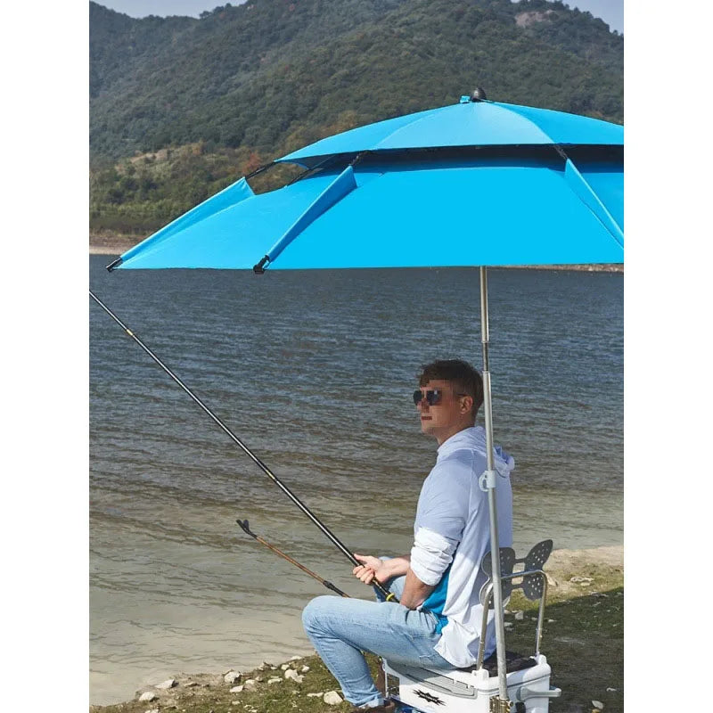 Fishing umbrella - three-fold, adjustable, all-directional, sun protection, rainproof, shade for outdoor fishing