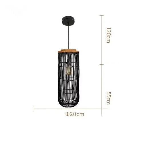 Japanese Rattan pendant light vintage laterns Wabi-sabi Lights Living Room dining lights hanging Homestay kitchen island light