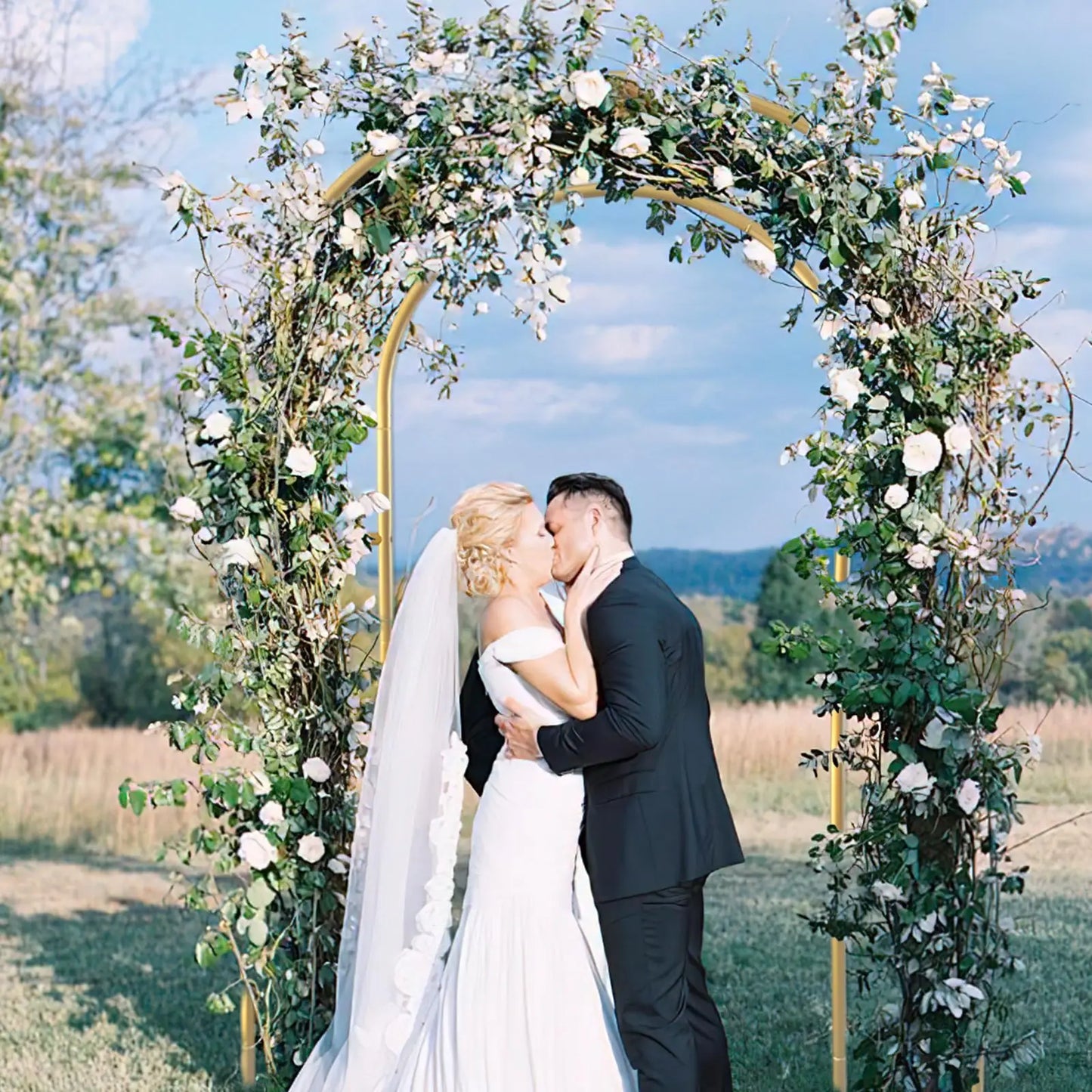 Open Arch Backdrop Stand, U-Shape Wedding Arch, Wedding Site, Double Arch Frame, Floral Balloon Arch Decoration for Party
