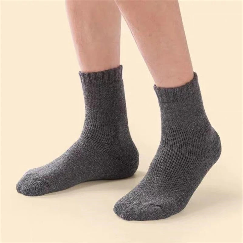 3Pairs/Men's Winter Warm Wool Socks Women Super Thick Heart Thickened Loop Merino Wool Socks Cold Resistant Snow Plush Stockings