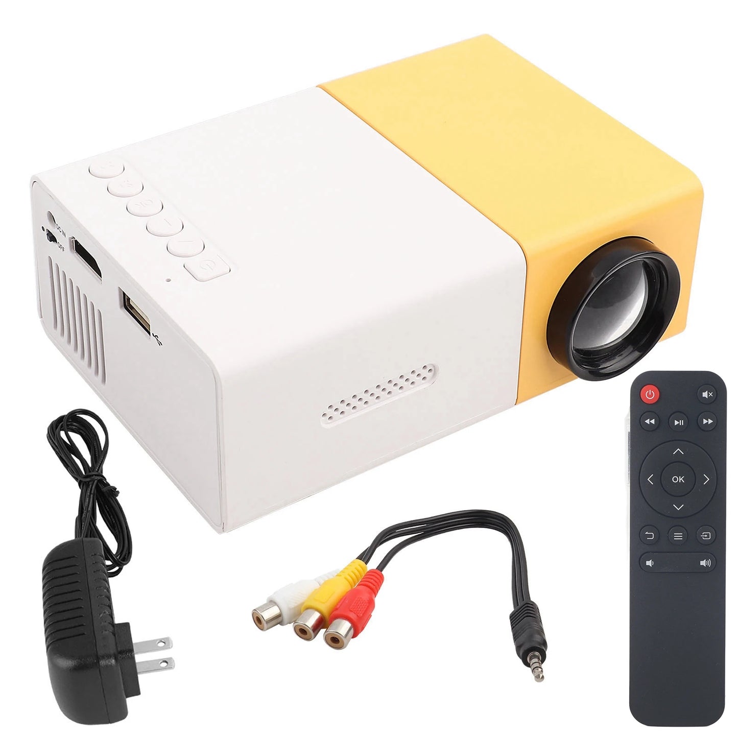 Projector 5 X 3.2 X 1.9In Portable Small Size Stylish 1080P LED Projector Convenient Practical for Travel Movies Games Camping