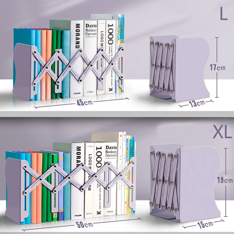 Retractable Bookends For Shelves Book Support Stand Set Adjustable Bookshelf With Pen Holder Desk Organizer Office Accessories