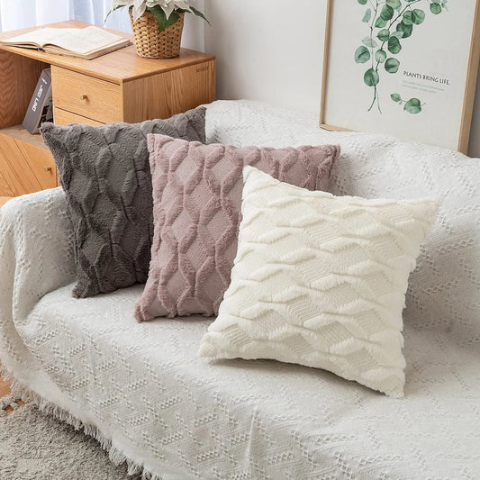 Soft Decor Plush Pillow Cozy Cushion Cover 45x45cm Home Decor Throw Pillow Cover Living Room Bedroom Sofa Christmas