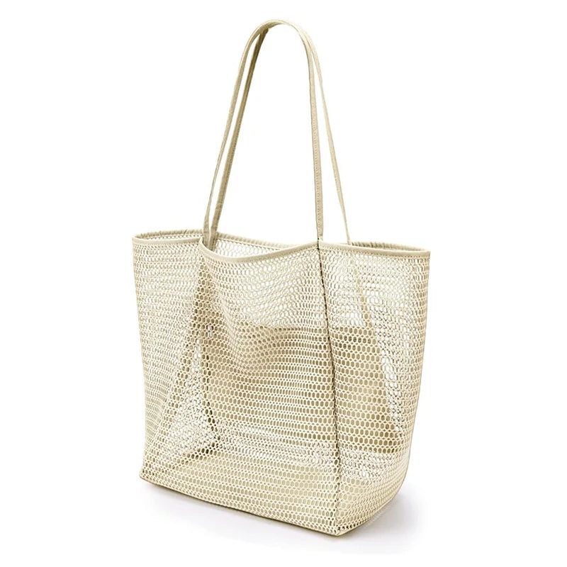 Beach Bag  Mesh Tote Bag  for Travel Pool Family Beach Vacation Cruise Essentials Organizer Storage Bags