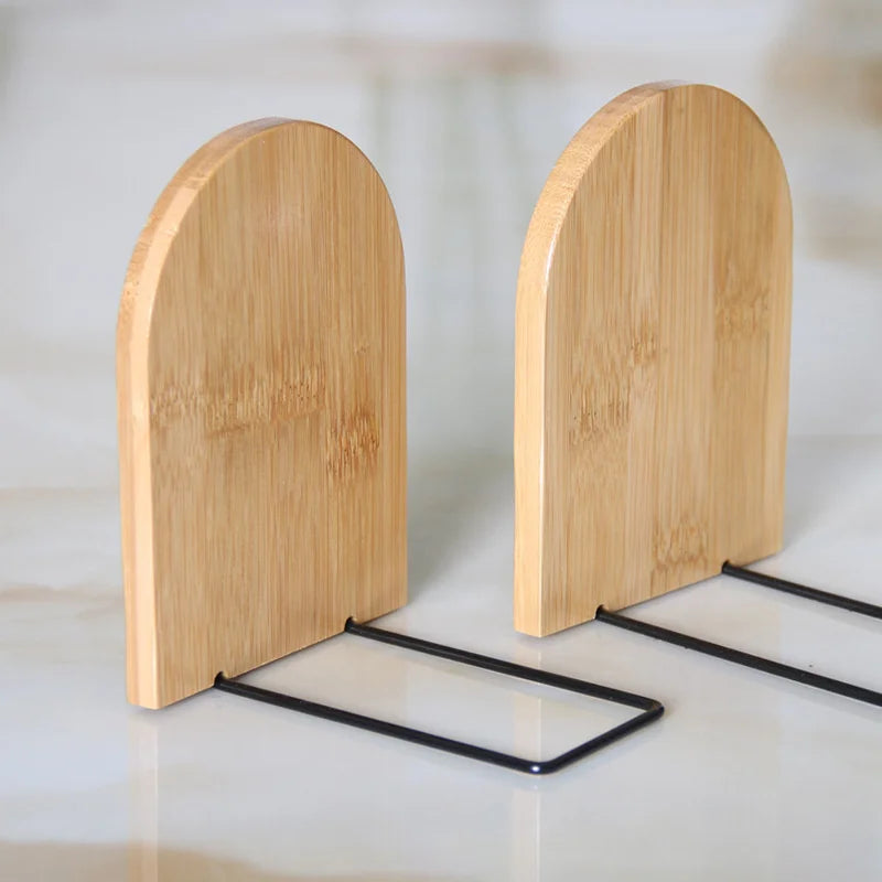 1pc Simple Wood Bookend Holder Desktop Organizer Office Book Stand Magazine Folder Storage Desk Shelf Stationery School Supplies