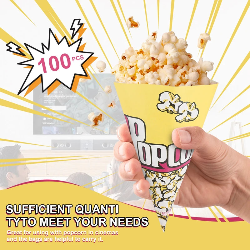 100X Popcorn Bags Paper Bags Almonds Popcorn
