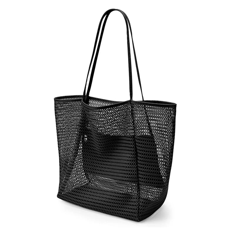 Beach Bag  Mesh Tote Bag  for Travel Pool Family Beach Vacation Cruise Essentials Organizer Storage Bags