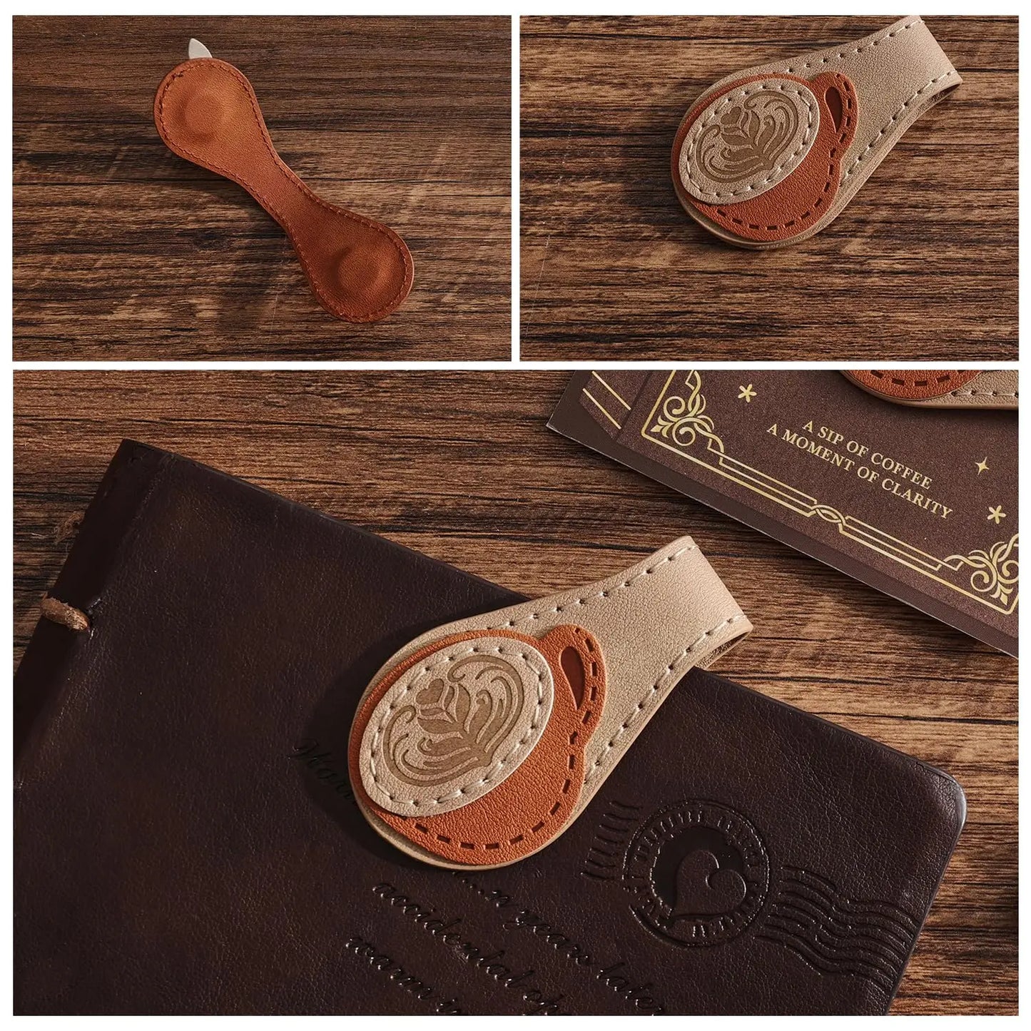 2 pieces of vintage magnetic leather bookmarks, women's leather magnetic bookmarks, bookmark clamping accessories
