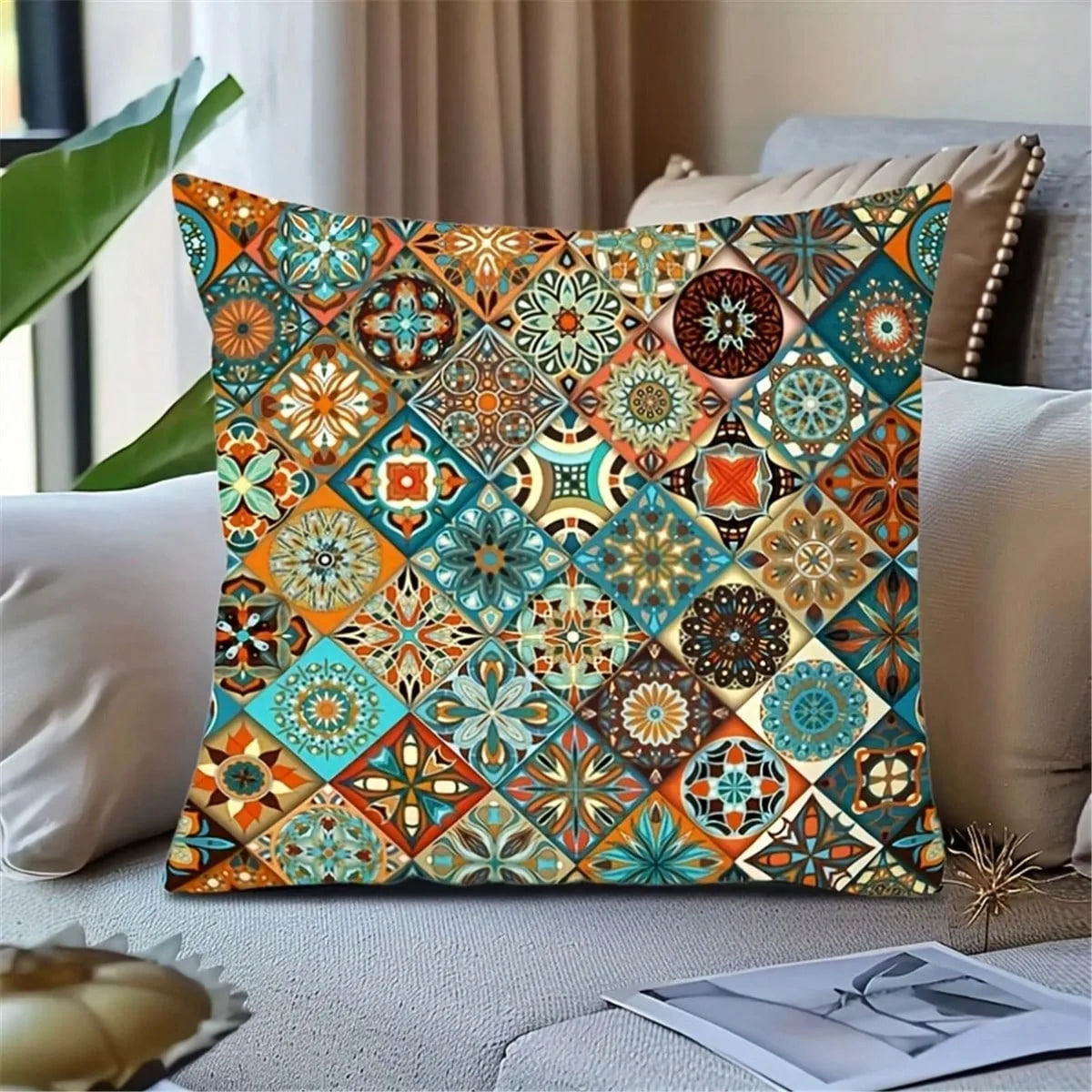 Bohemian style printed cushion cover, home decoration pillow, living room sofa decoration pillowcase